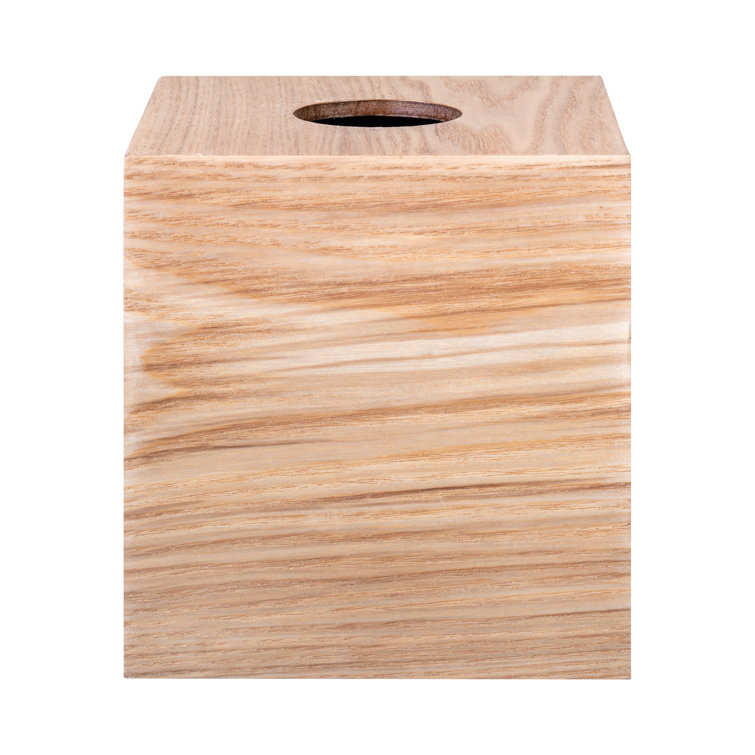 Natural Oak Freestanding Square Tissue Box Cover