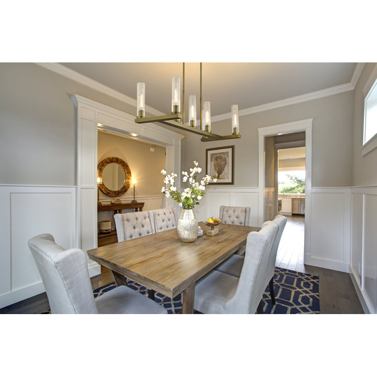 Beau 44" Rubbed Brass Glass Island Pendant Light