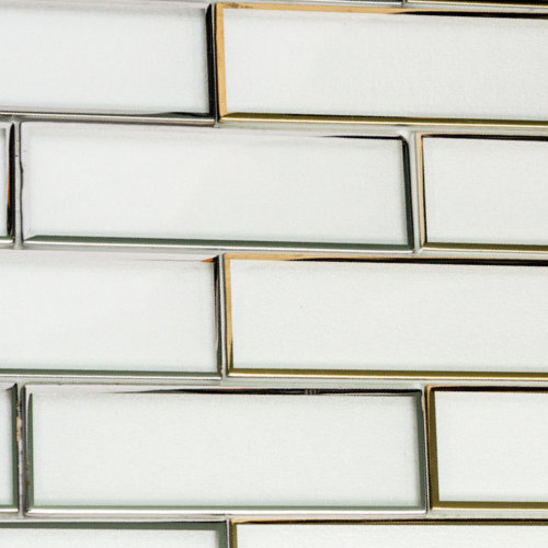 Athena 12" x 12" Gold Trim Glass Mosaic Wall Tile