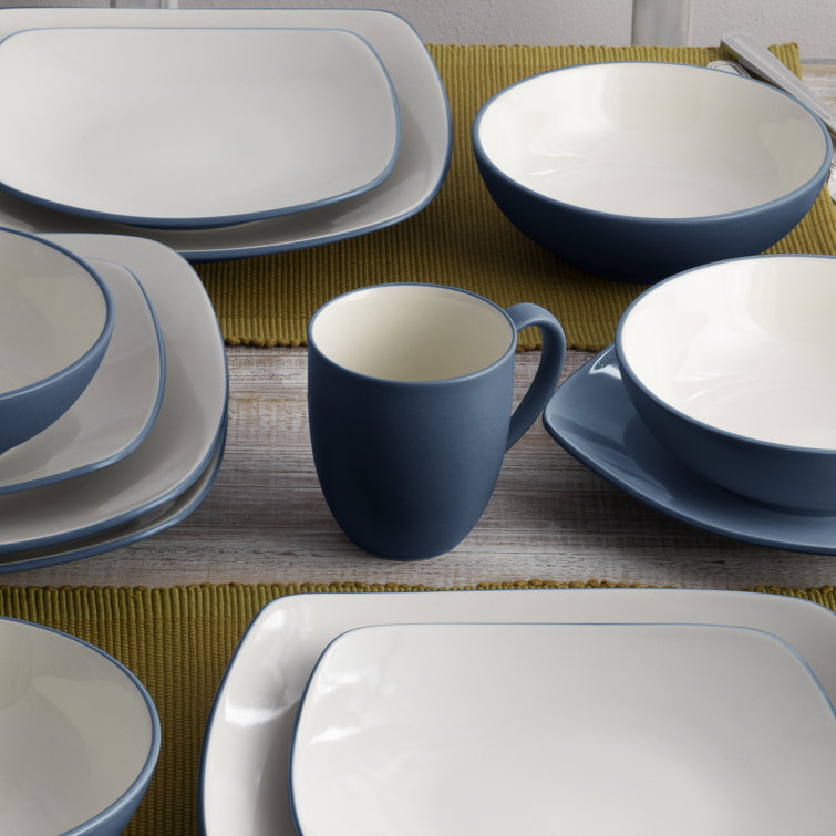 Blue Ceramic 12 oz. Microwave Safe Mug Set