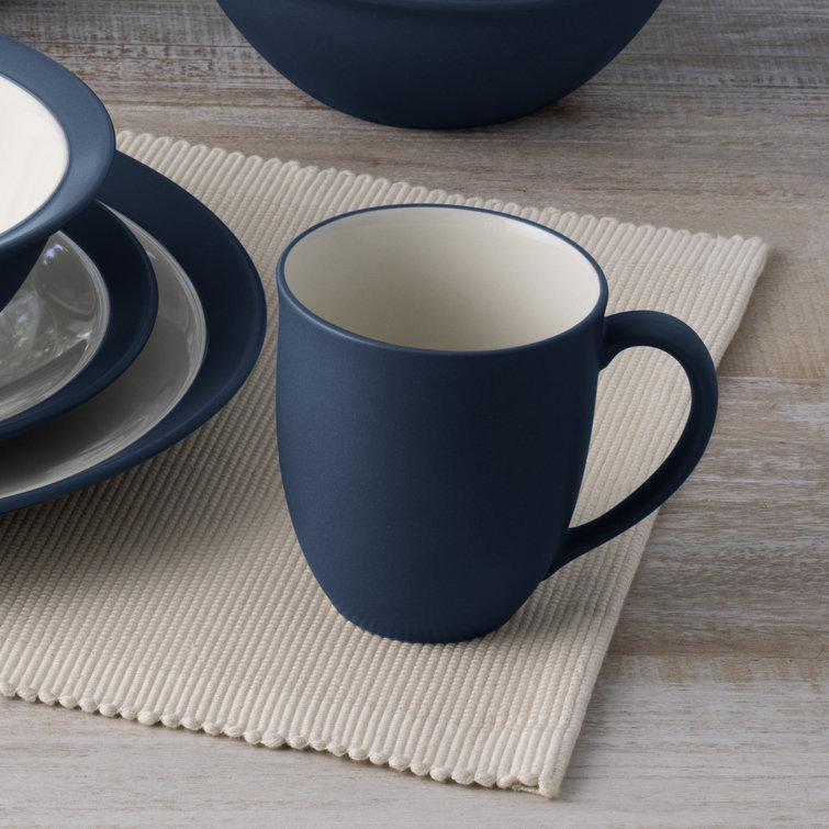Blue Ceramic 12 oz. Microwave Safe Mug Set