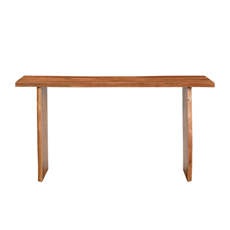 Harper Live Edge Acacia Wood Console Table in Chestnut Brown