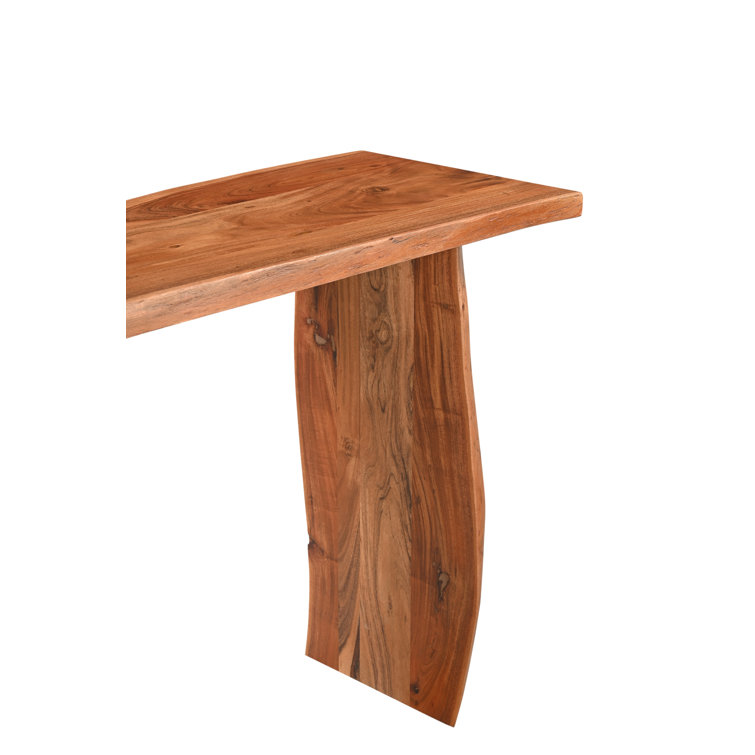 Harper Live Edge Acacia Wood Console Table in Chestnut Brown