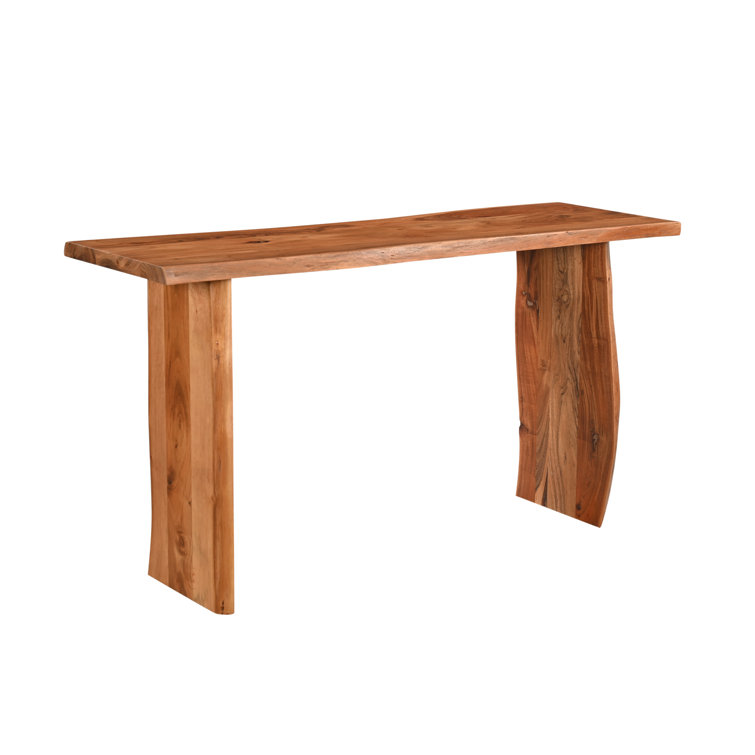 Harper Live Edge Acacia Wood Console Table in Chestnut Brown