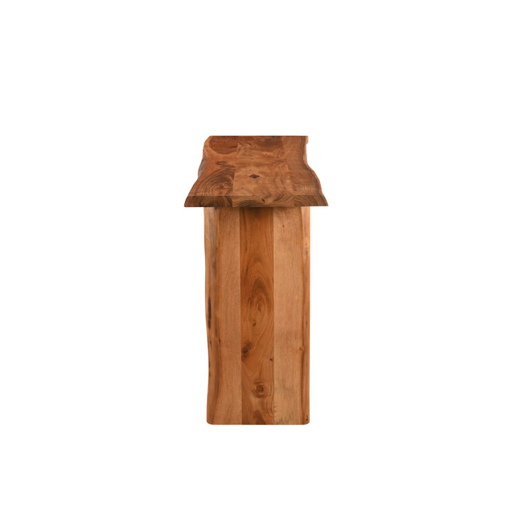 Harper Live Edge Acacia Wood Console Table in Chestnut Brown