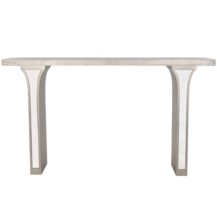 Silver Mirrored Wood Console Table with Storage, 60"