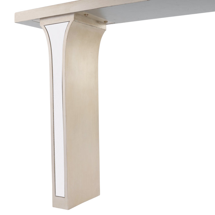 Silver Mirrored Wood Console Table with Storage, 60"