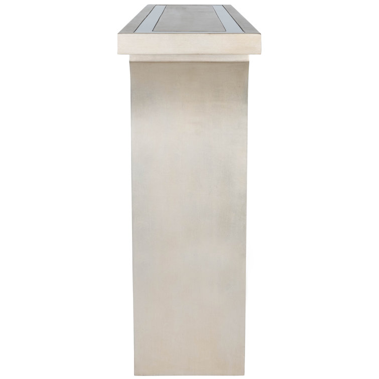 Silver Mirrored Wood Console Table with Storage, 60"
