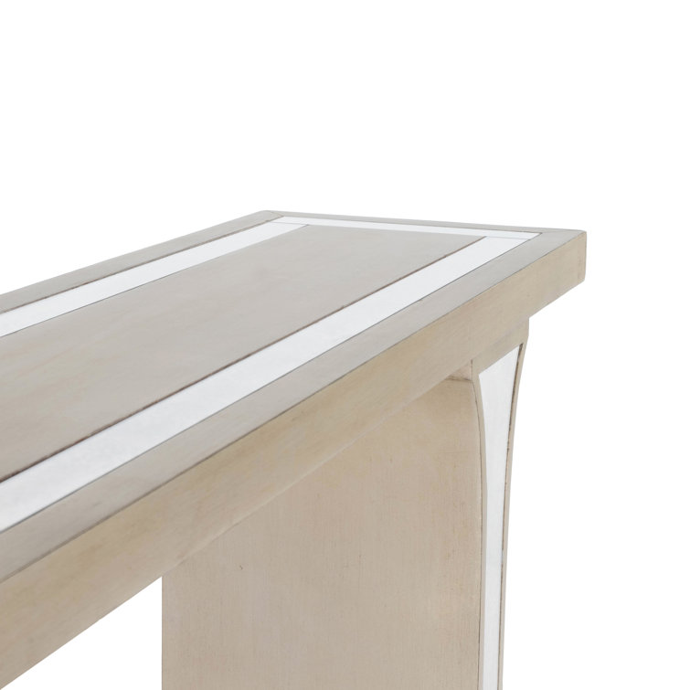 Silver Mirrored Wood Console Table with Storage, 60"