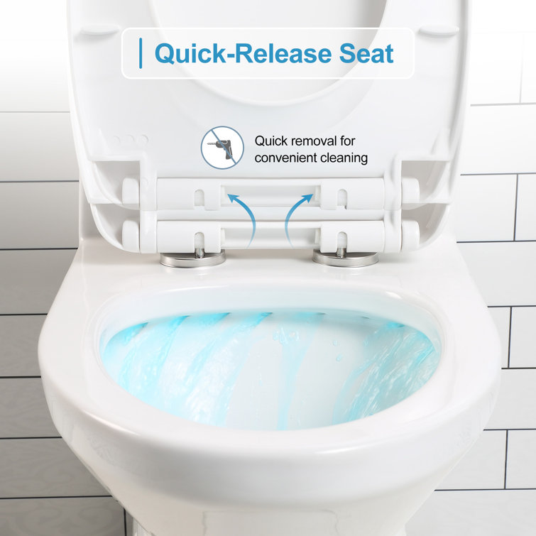 White Ceramic Elongated Dual Flush High Efficiency Toilet