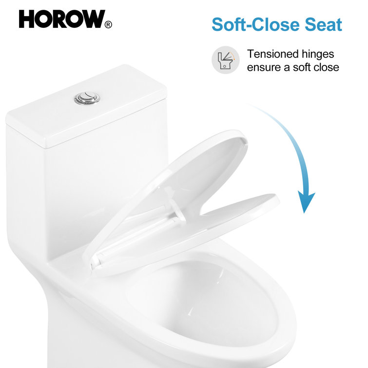 White Ceramic Elongated Dual Flush High Efficiency Toilet