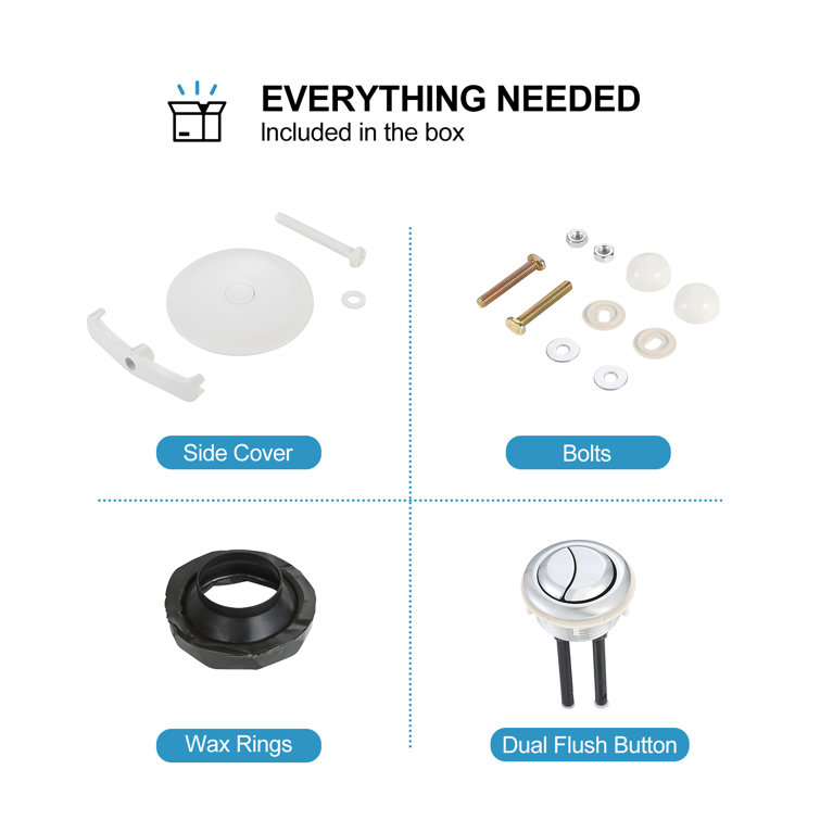White Ceramic Elongated Dual Flush High Efficiency Toilet
