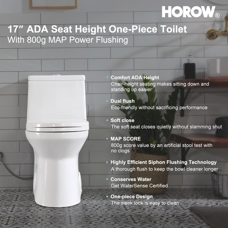 White Ceramic Elongated Dual Flush High Efficiency Toilet
