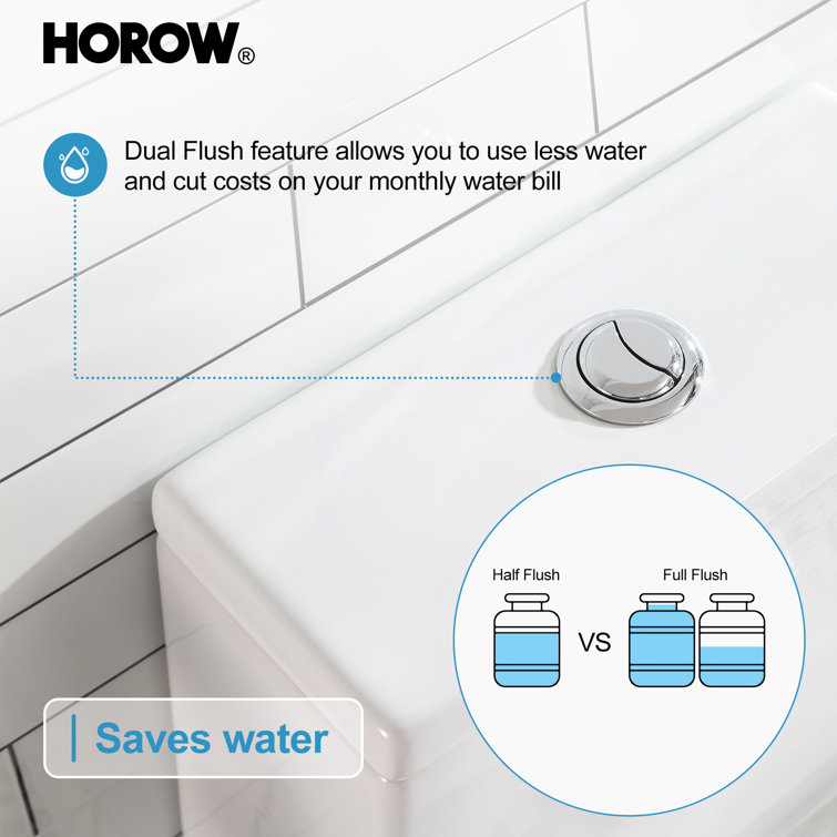 White Ceramic Elongated Dual Flush High Efficiency Toilet
