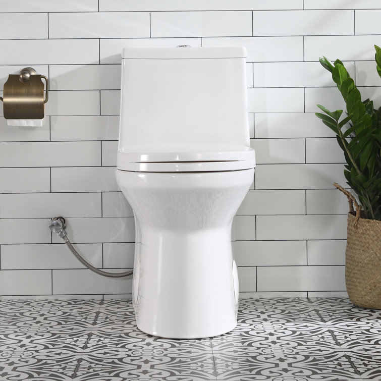 White Ceramic Elongated Dual Flush High Efficiency Toilet