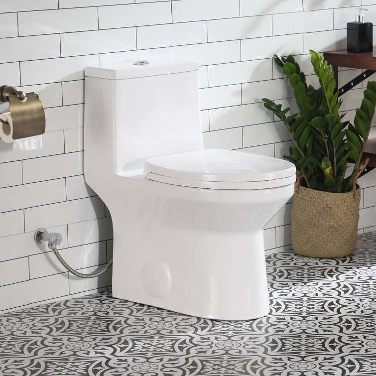 White Ceramic Elongated Dual Flush High Efficiency Toilet