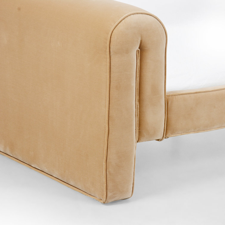 Surrey Camel Queen Linen Upholstered Bed with Metal Frame