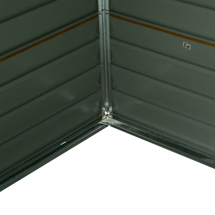 Outsunny 11' x 9' Brown Metal Storage Shed Kit with Windows