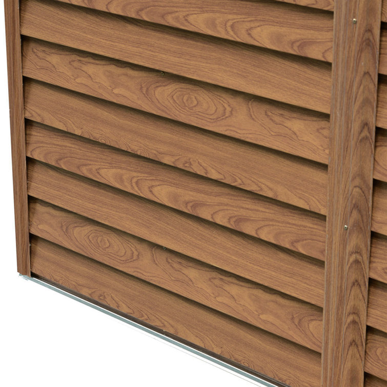 Outsunny 11' x 9' Brown Metal Storage Shed Kit with Windows