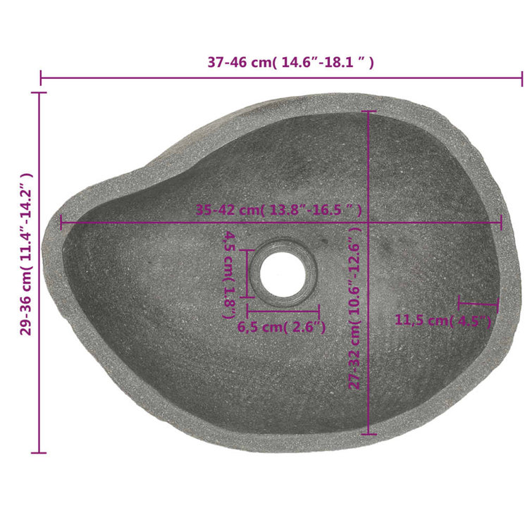Natural River Stone Oval Bathroom Sink