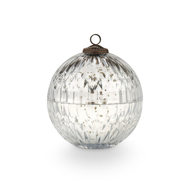 Balsam & Cedar Scented Silver Mercury Glass Candle
