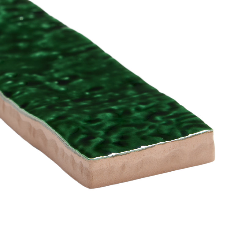 Emerald Green Crackled Ceramic Subway Wall Tile