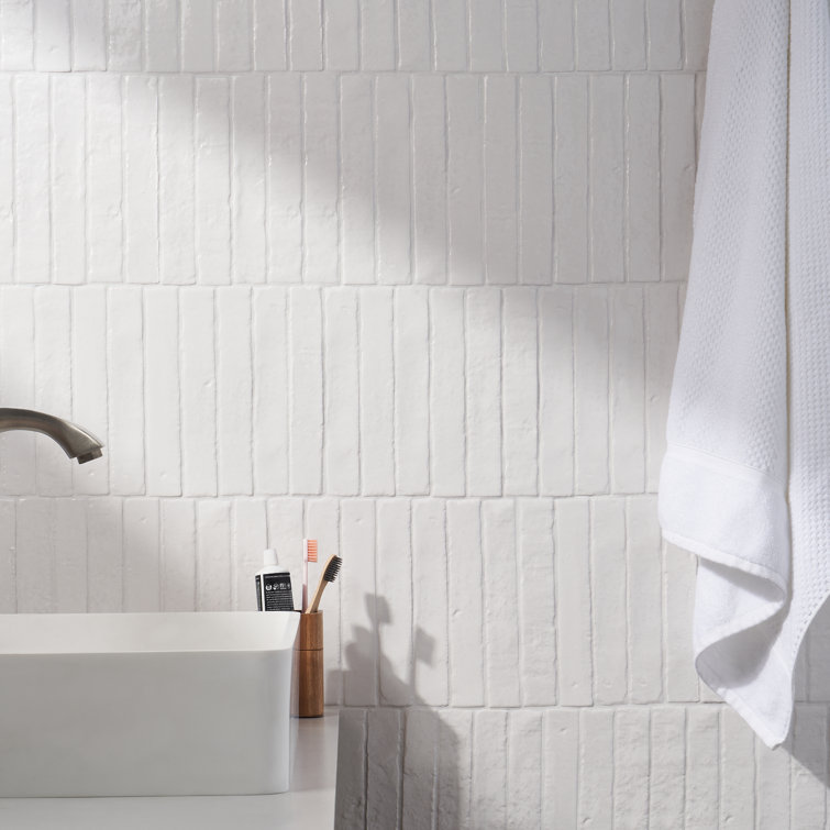 Virtuo Glossy White Ceramic Subway Wall Tile 2-in x 9-in