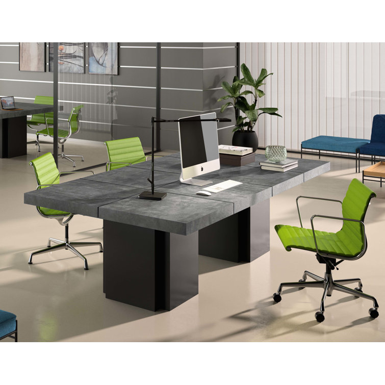 Dusk Modular Concrete & Pure Black Square Dining Table