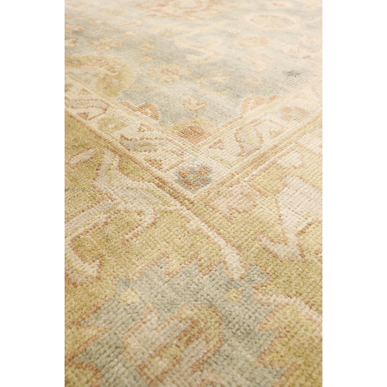 Light Blue Hand-Knotted Wool Oriental Area Rug 6'3" x 8'9"