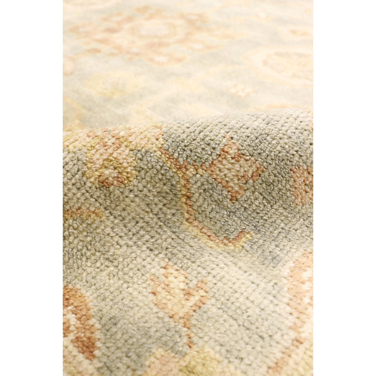 Light Blue Hand-Knotted Wool Oriental Area Rug 6'3" x 8'9"