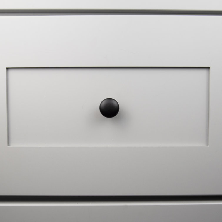 Matte Black Aluminum Round Cabinet Knob with Mounting Hardware
