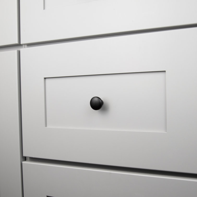 Matte Black Aluminum Round Cabinet Knob with Mounting Hardware
