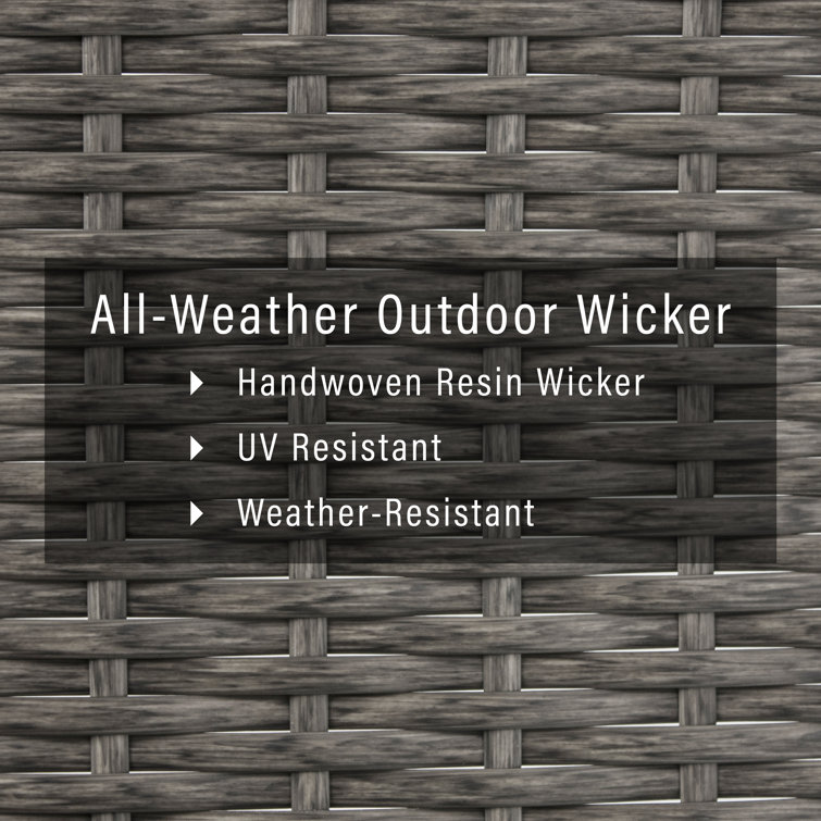 Gray Handwoven Resin Wicker Outdoor Bar Stool Set