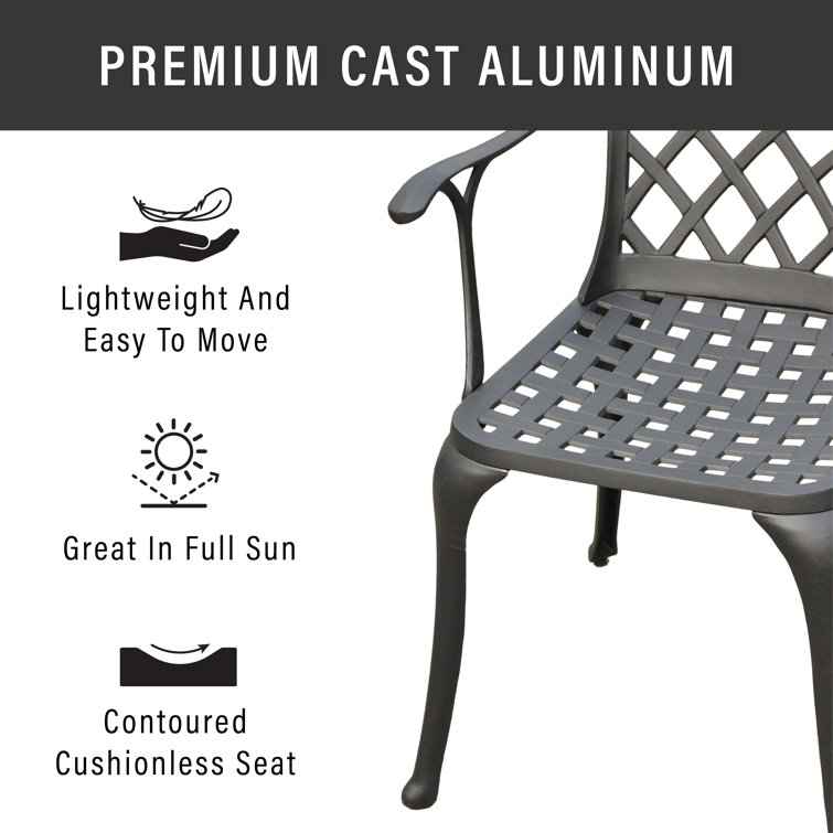 Sedona Charcoal Black Cast Aluminum Outdoor Armchair