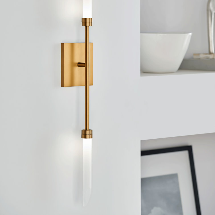 Matte Black Dual-Light LED Vanity Sconce with Glass Shades