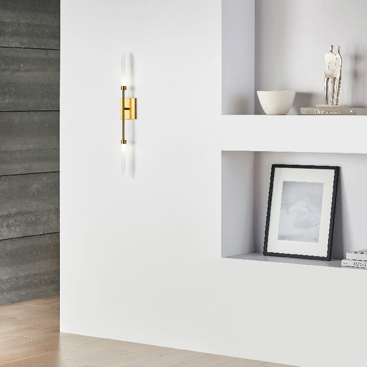 Matte Black Dual-Light LED Vanity Sconce with Glass Shades