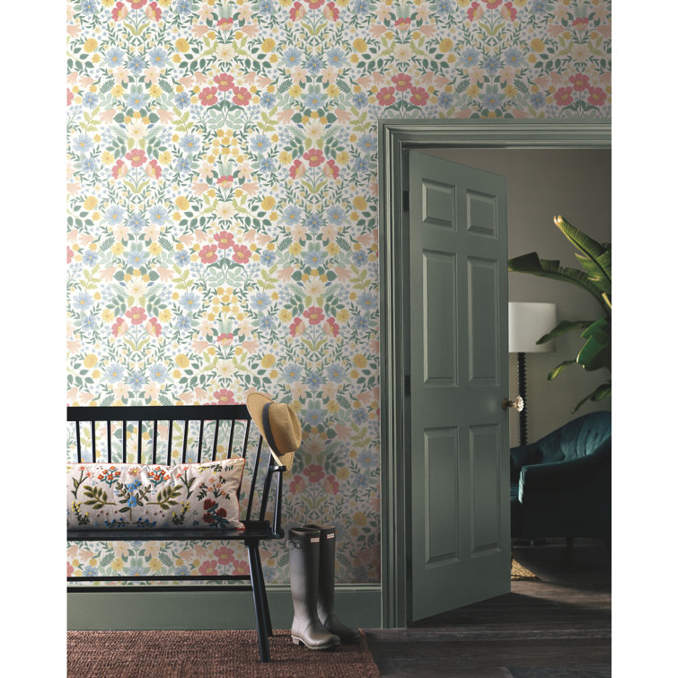 Pastel Multi Floral Peel and Stick Wallpaper Roll