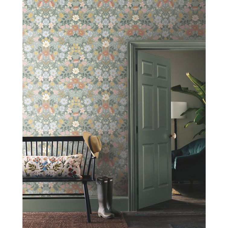 Sage Floral Peel and Stick Wallpaper Roll