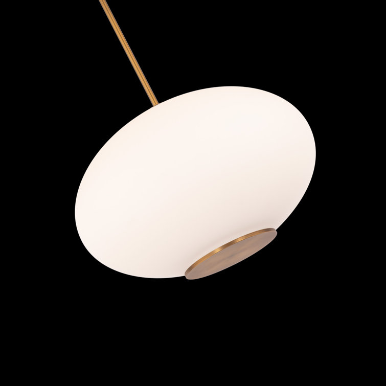 Aged Brass Globe LED Pendant Light with Glass Shade