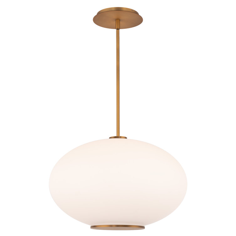 Aged Brass Globe LED Pendant Light with Glass Shade