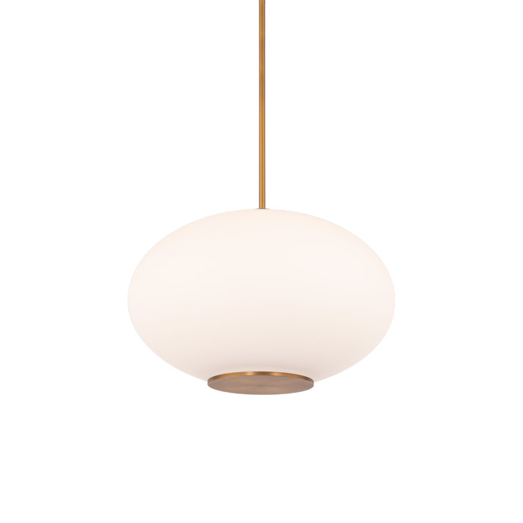 Aged Brass Globe LED Pendant Light with Glass Shade