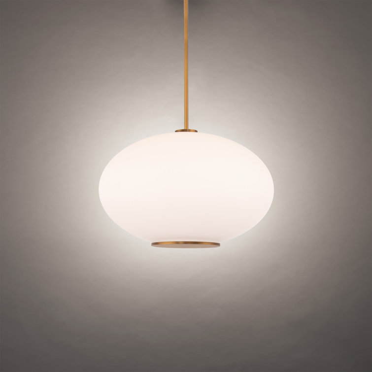 Aged Brass Globe LED Pendant Light with Glass Shade