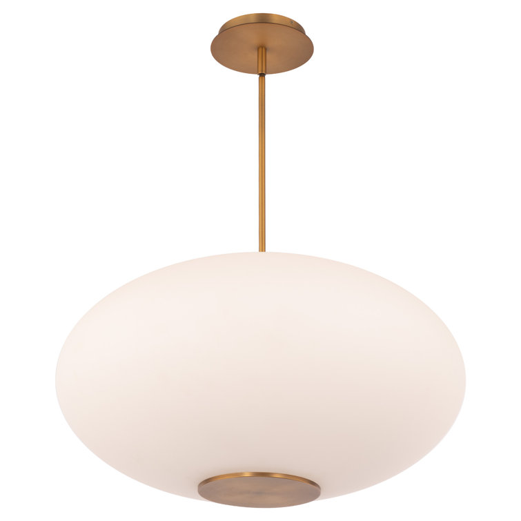 Aged Brass Globe Glass LED Pendant Light