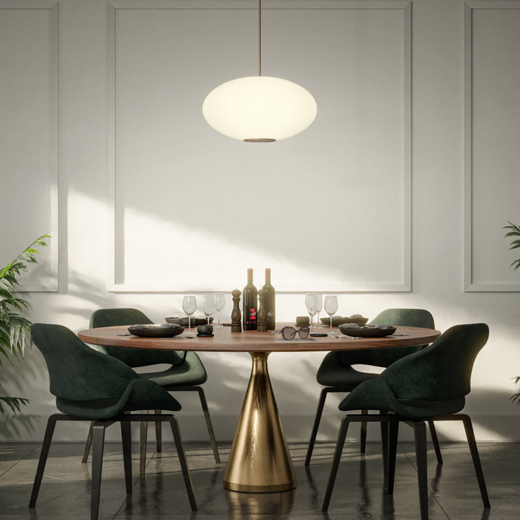 Aged Brass Globe Glass LED Pendant Light
