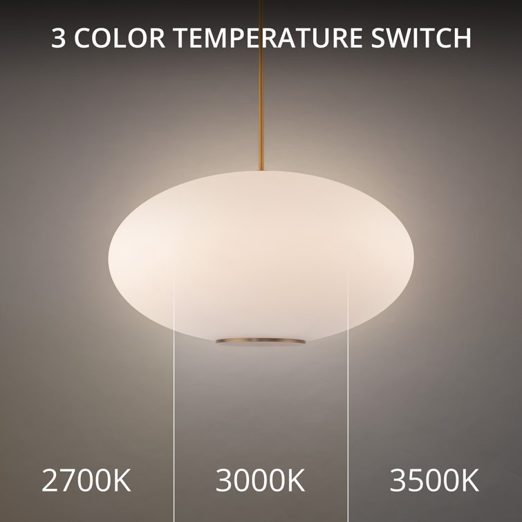 Aged Brass Globe Glass LED Pendant Light