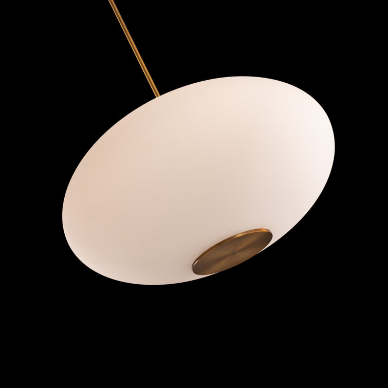 Aged Brass Globe Glass LED Pendant Light