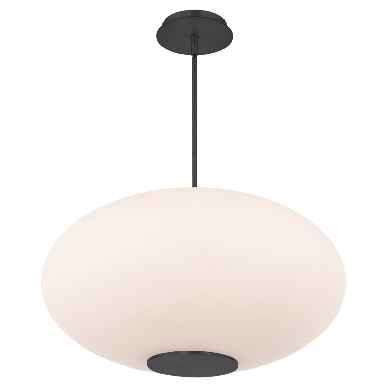 Elegant Illusion 22" Black Brass Globe LED Pendant with Dimmable Light