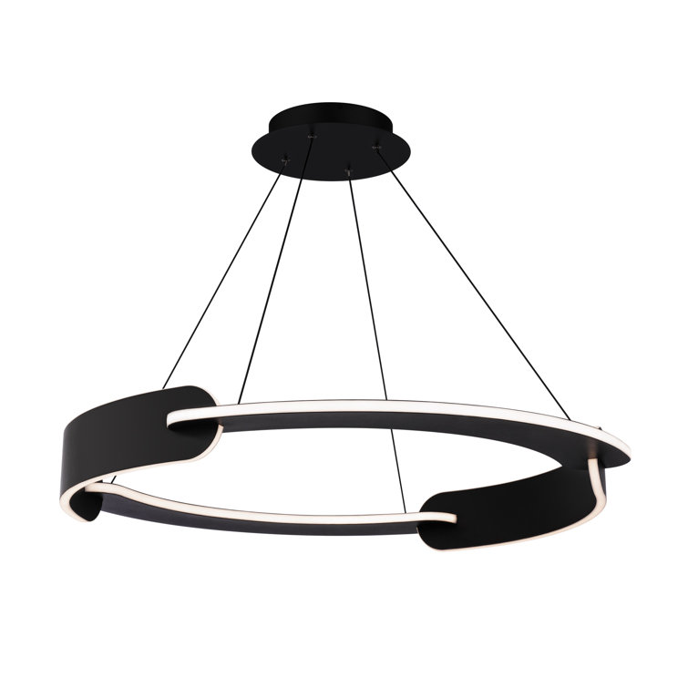 Black Aluminum 4-Light LED Geometric Pendant