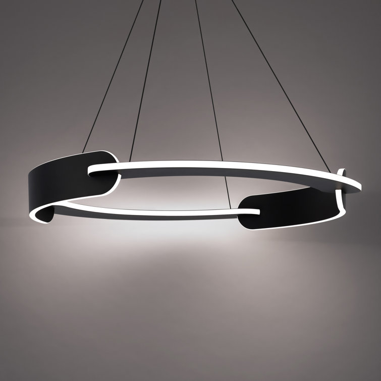 Black Aluminum 4-Light LED Geometric Pendant