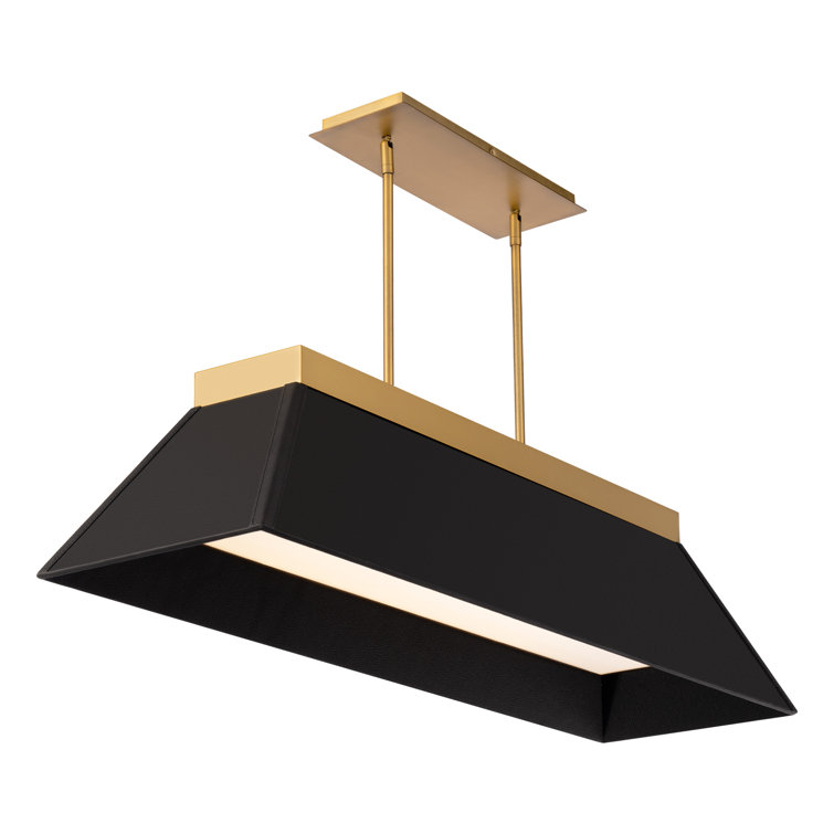 Bentley Aged Brass and Black LED Island Pendant Light